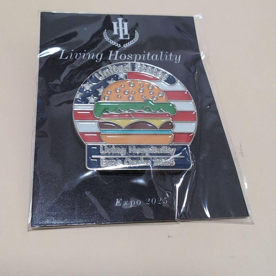 アメリカ Living Hospitality 大阪万博 2025 ピンバッジ