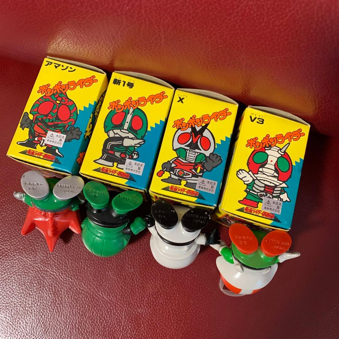 仮面ライダー倶楽部　ソフビ　フィギュア　ボンボンライダー　1987年製　4体