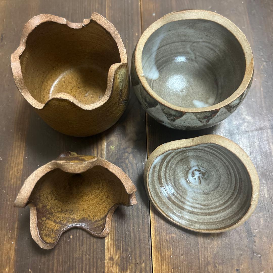作家　陶芸作家　工芸品　蓋物　茶道具　シュガーポット　小物入れ