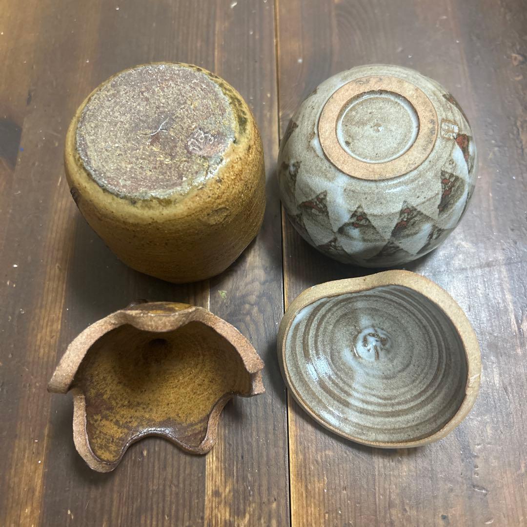 作家　陶芸作家　工芸品　蓋物　茶道具　シュガーポット　小物入れ