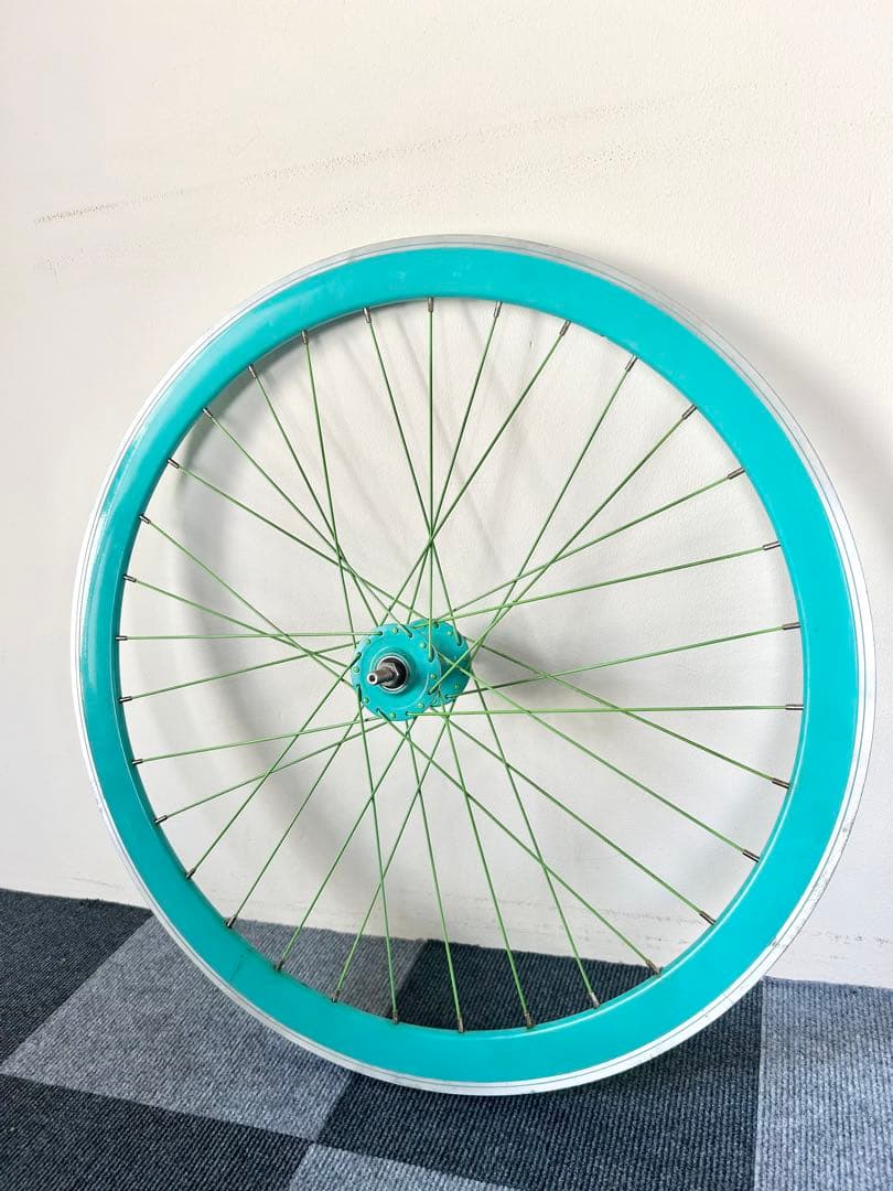 【ピスト用フロントホイール】貴重なオシャレグリーン