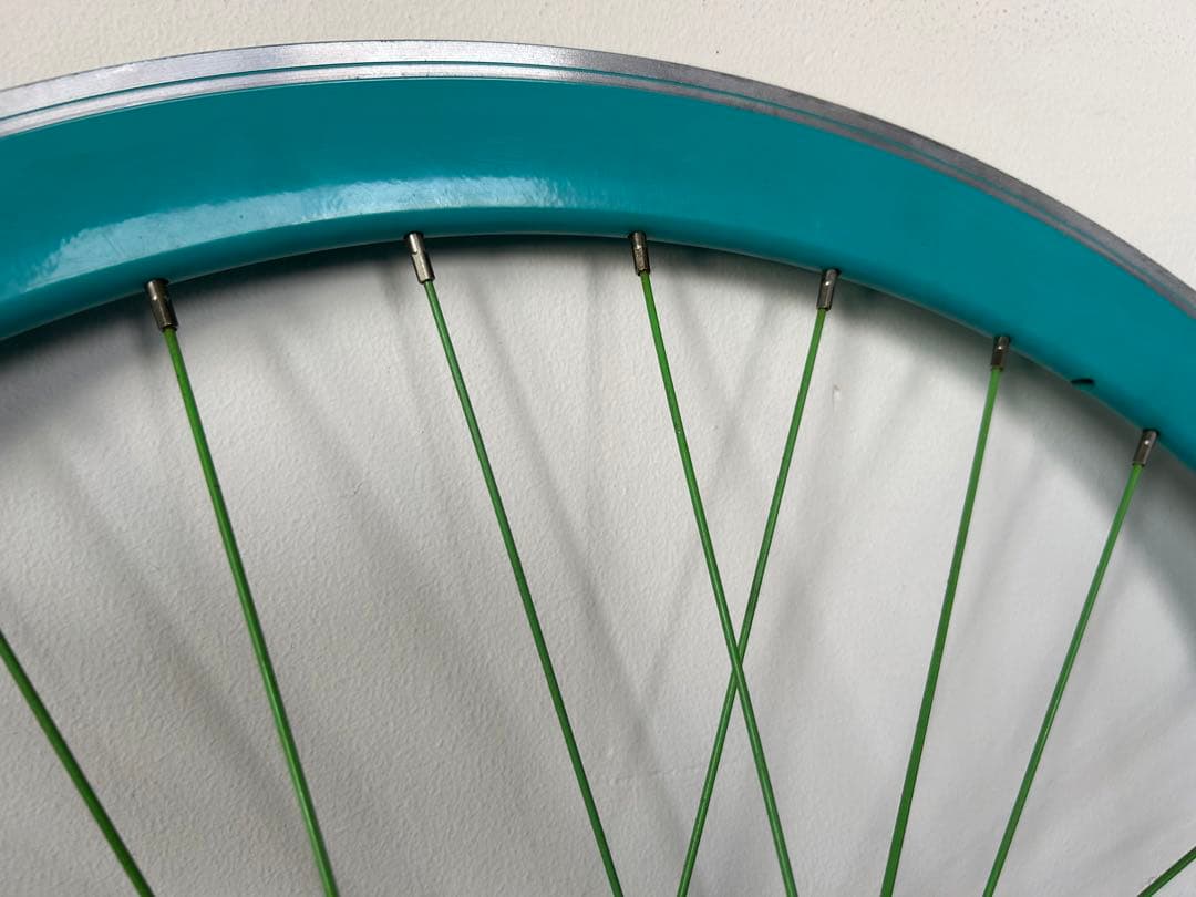 【ピスト用フロントホイール】貴重なオシャレグリーン