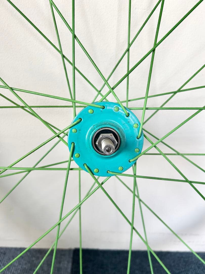 【ピスト用フロントホイール】貴重なオシャレグリーン