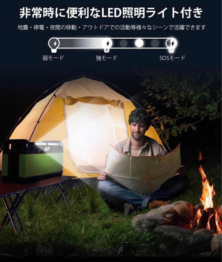 CTECHI ポータブル電源 378000mAh 1500W 高安全リン酸鉄锂