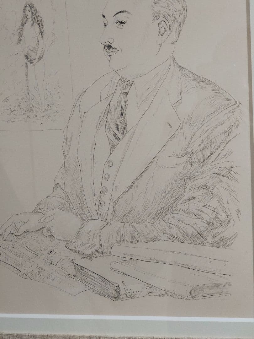 【年末特価、銅版画、真作保証】藤田嗣治『ブルフォンスの肖像』1951年