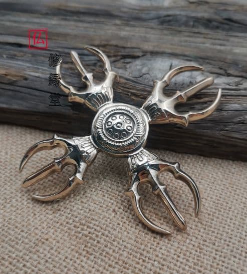 【修縁堂】チベット仏教 真鍮 青銅 十字杵 羯摩杵 寺院用仏具