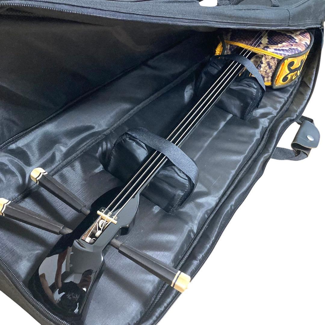 ✨付属品多数✨ 沖縄 三線 特上 人工皮革 蛇柄 ソフトケースや替弦など付属！