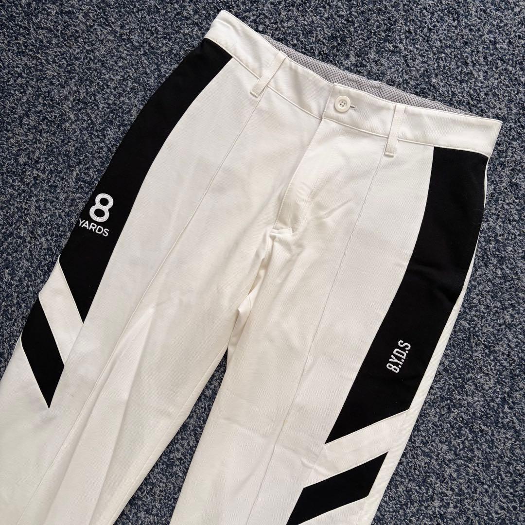 8YARDS　ハチヤーズ　ストレッチ　パンツ　ゴルフウェア　ホワイト系　サイズS