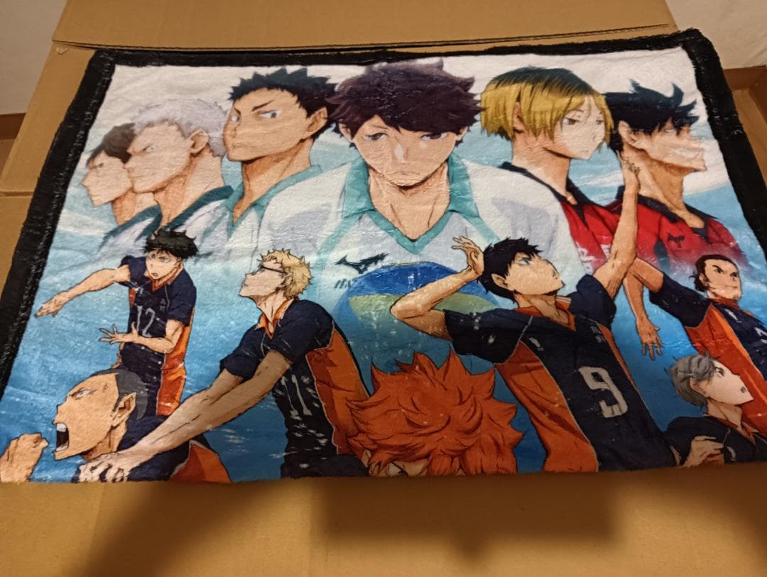ハイキュー もふもふひざ掛け 100×75 撮影時のみ開封 新品に近い
