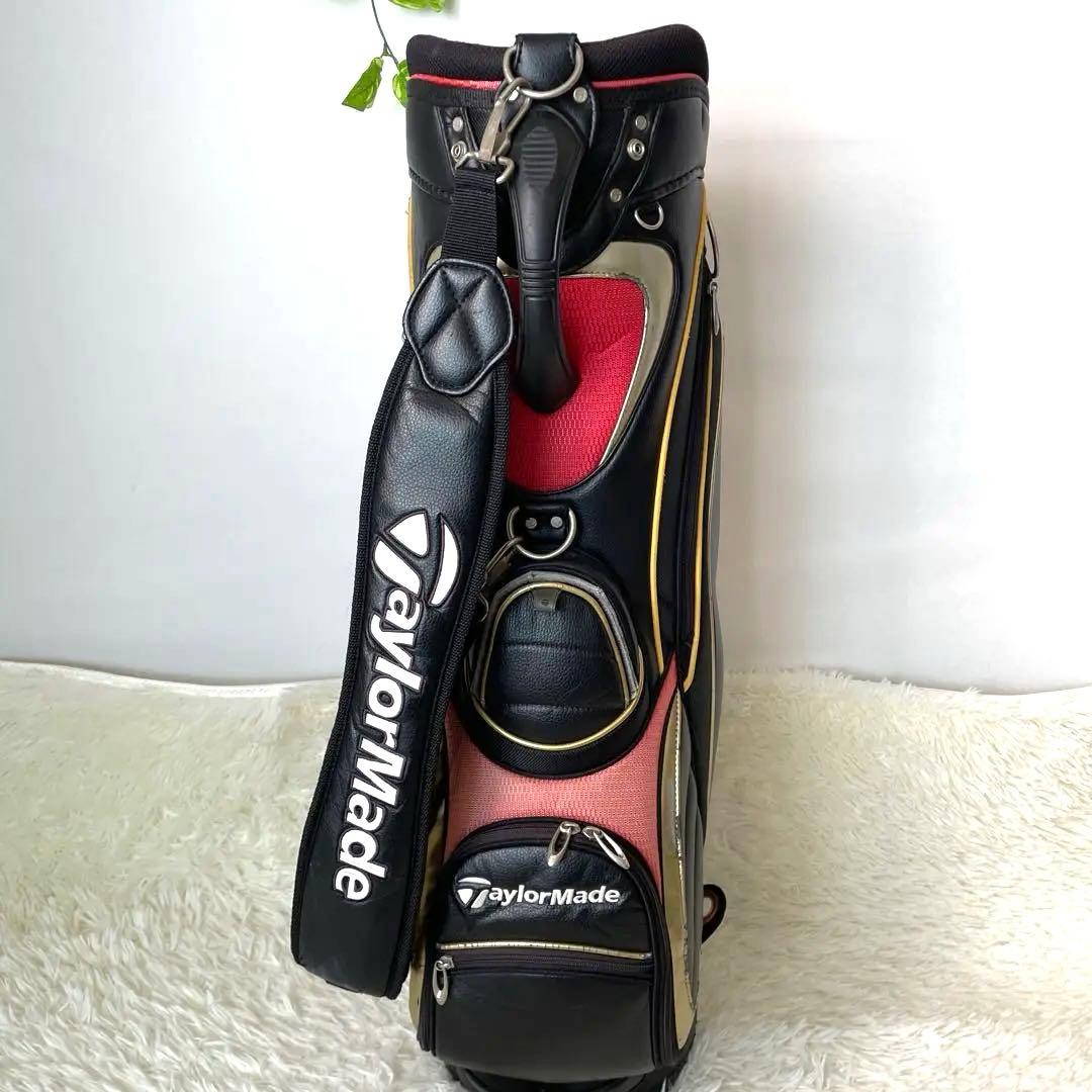 【格安出品】テーラーメイド キャディバッグ ゴルフバッグ レザー スタンド 良品