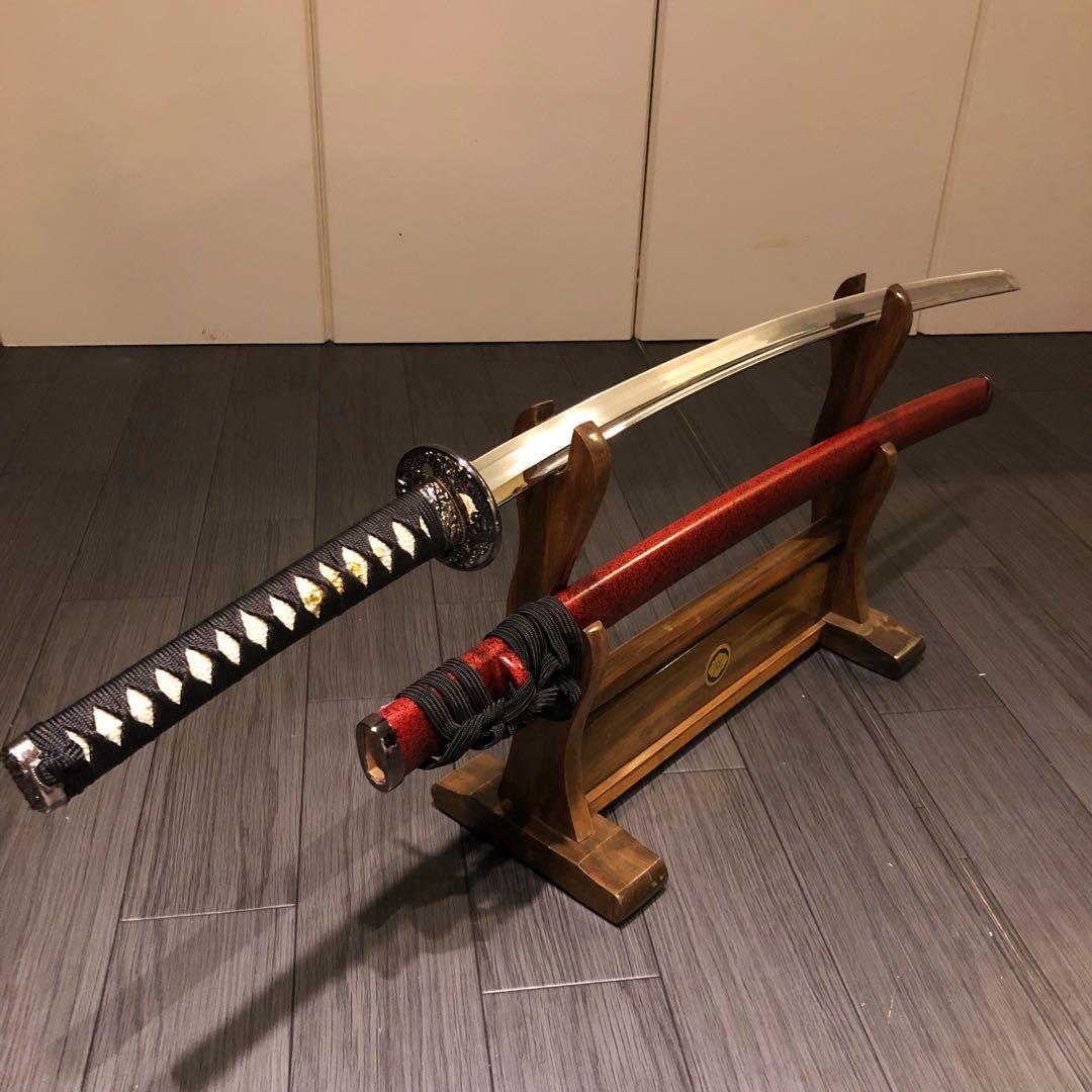 高級模造刀　居合刀　樋入刀身　朱拵え　合金刀身　 刀