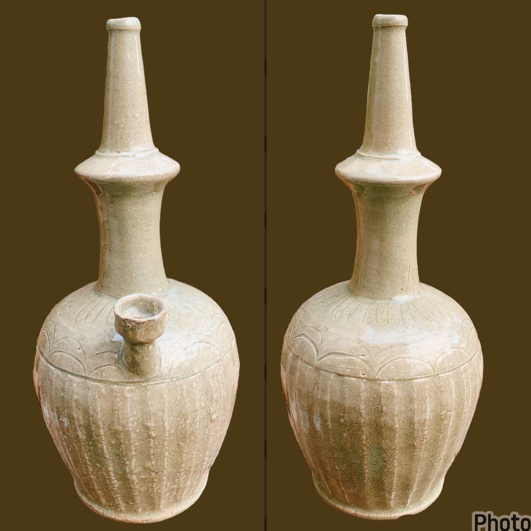 李朝　浄瓶　韓国　朝鮮　骨董品　青磁　高麗　花瓶　水指　水滴　古美術