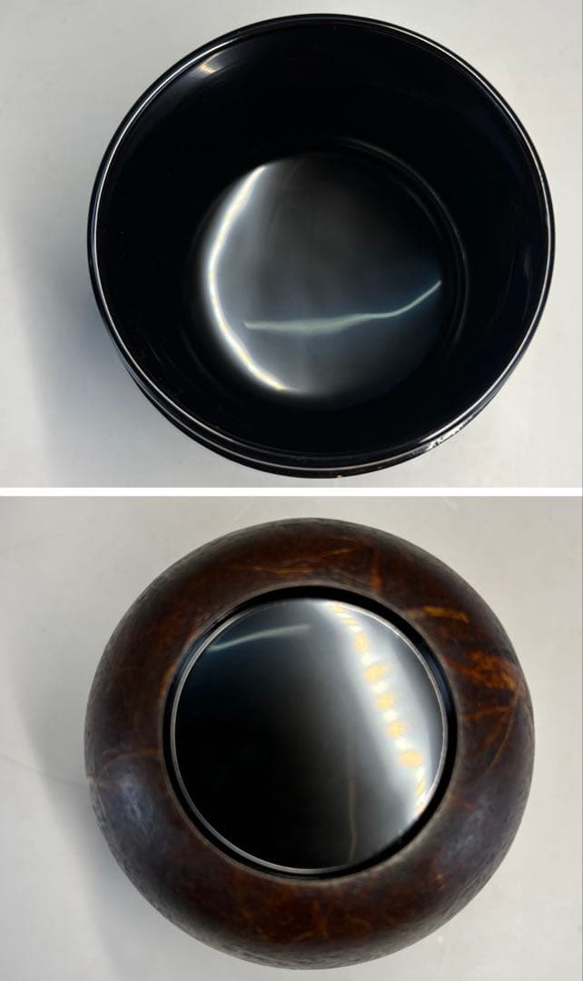 【中古品】高崎秋峰造　春秋流れ和紙貼棗（共箱）USED〈税込•送料込〉