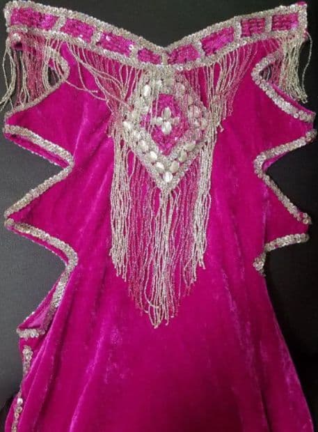 大幅お値下中 フューシャピンク ベリーダンス 衣装 ベロア アメリカ直輸入