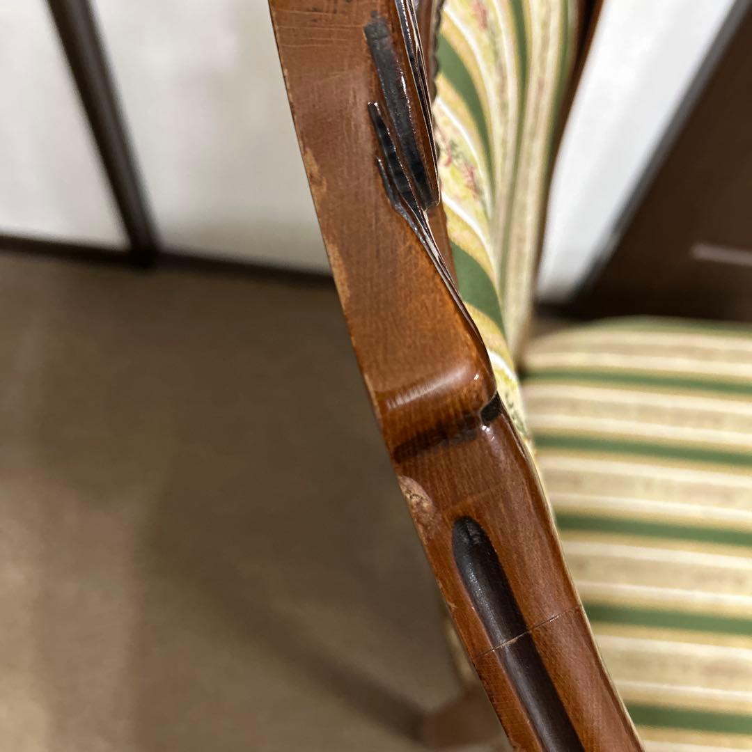 クラシックストライプ柄ダイニングチェア