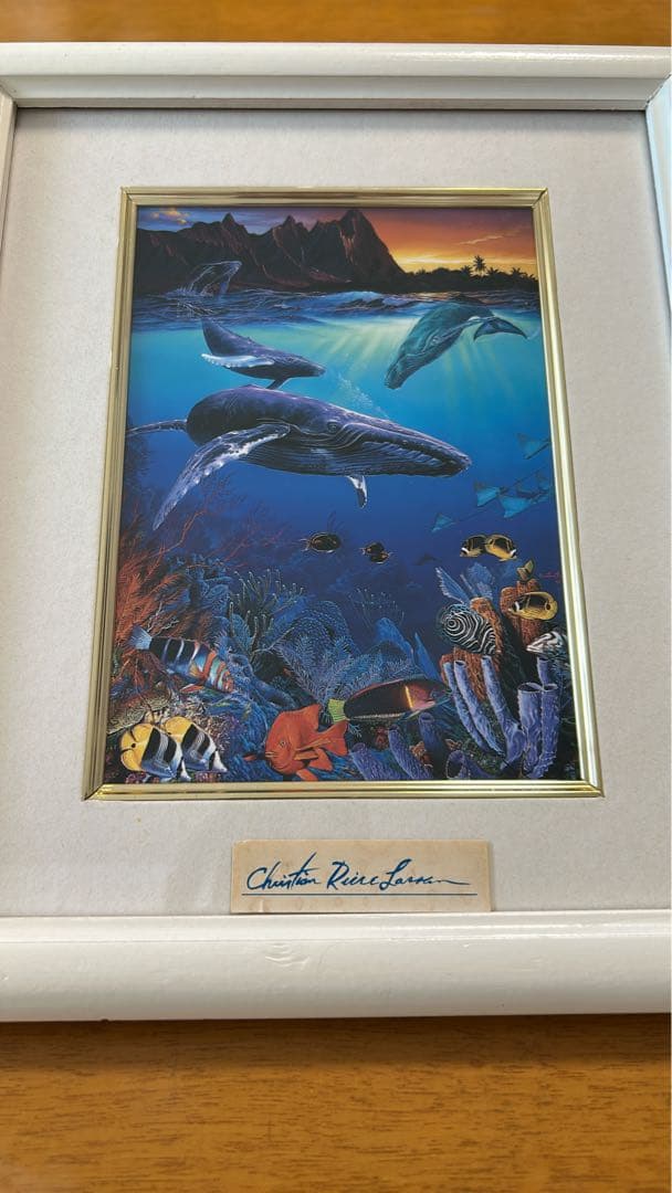 最終値下げ！　クリスチャン　ラッセン　公式　ハワイ　WHALE　ポスター