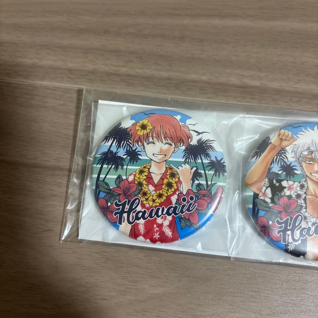 銀魂 ハワイ 缶バッジセット 神楽&坂田銀時&志村新八