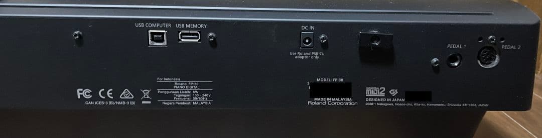 【未使用に近い】ローランド Roland FP-30-BK ポータブル電子ピアノ