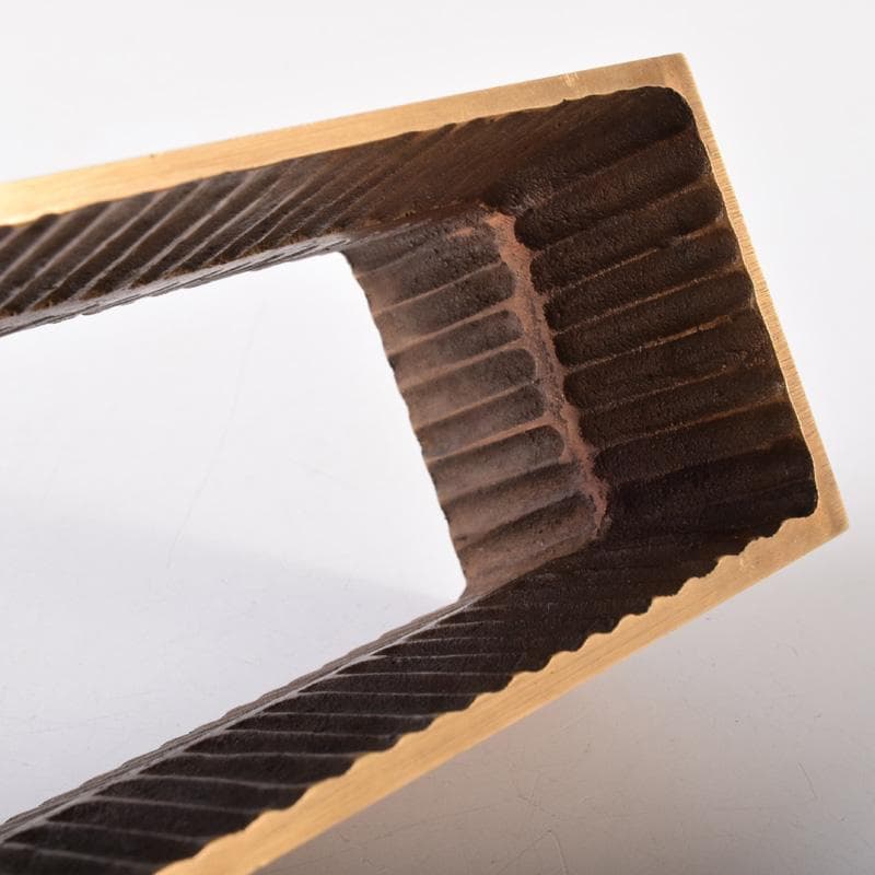 書道具　西村純一作　鋳銅　文鎮　銘「雫」　共箱　V　7339