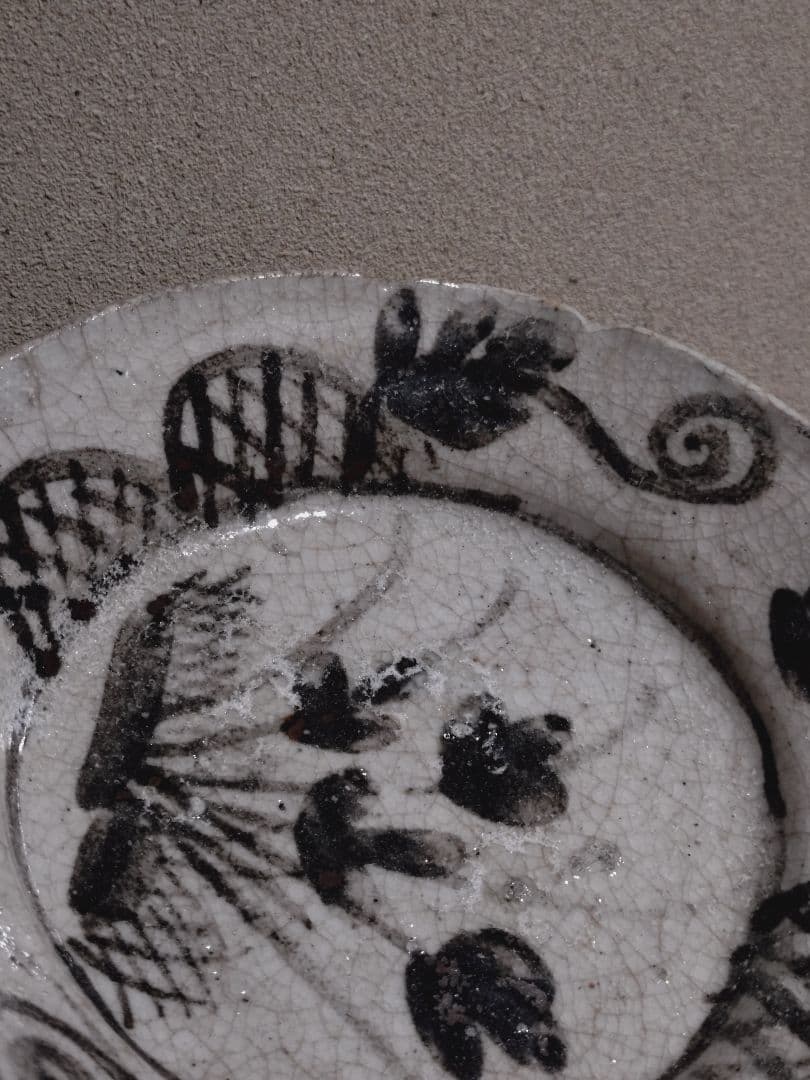 絵志野 蛇籠 草花紋 向付