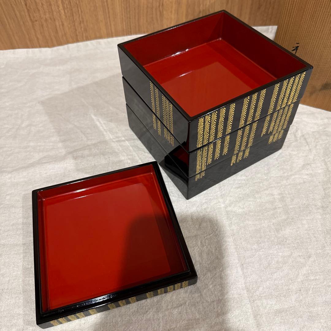 平安堂　山田平安堂　小重箱　お重　三段重　漆器