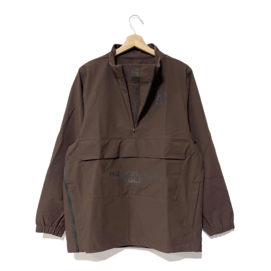 新品 ラッセルノ ゴルフ ハーフジップ プルオーバー ブルゾン ブラウン M 4