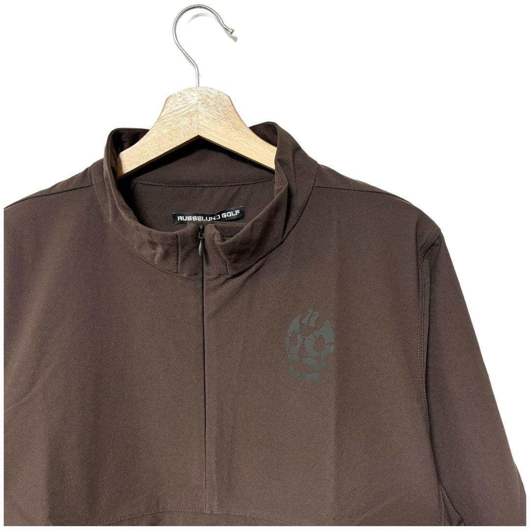 新品 ラッセルノ ゴルフ ハーフジップ プルオーバー ブルゾン ブラウン M 4