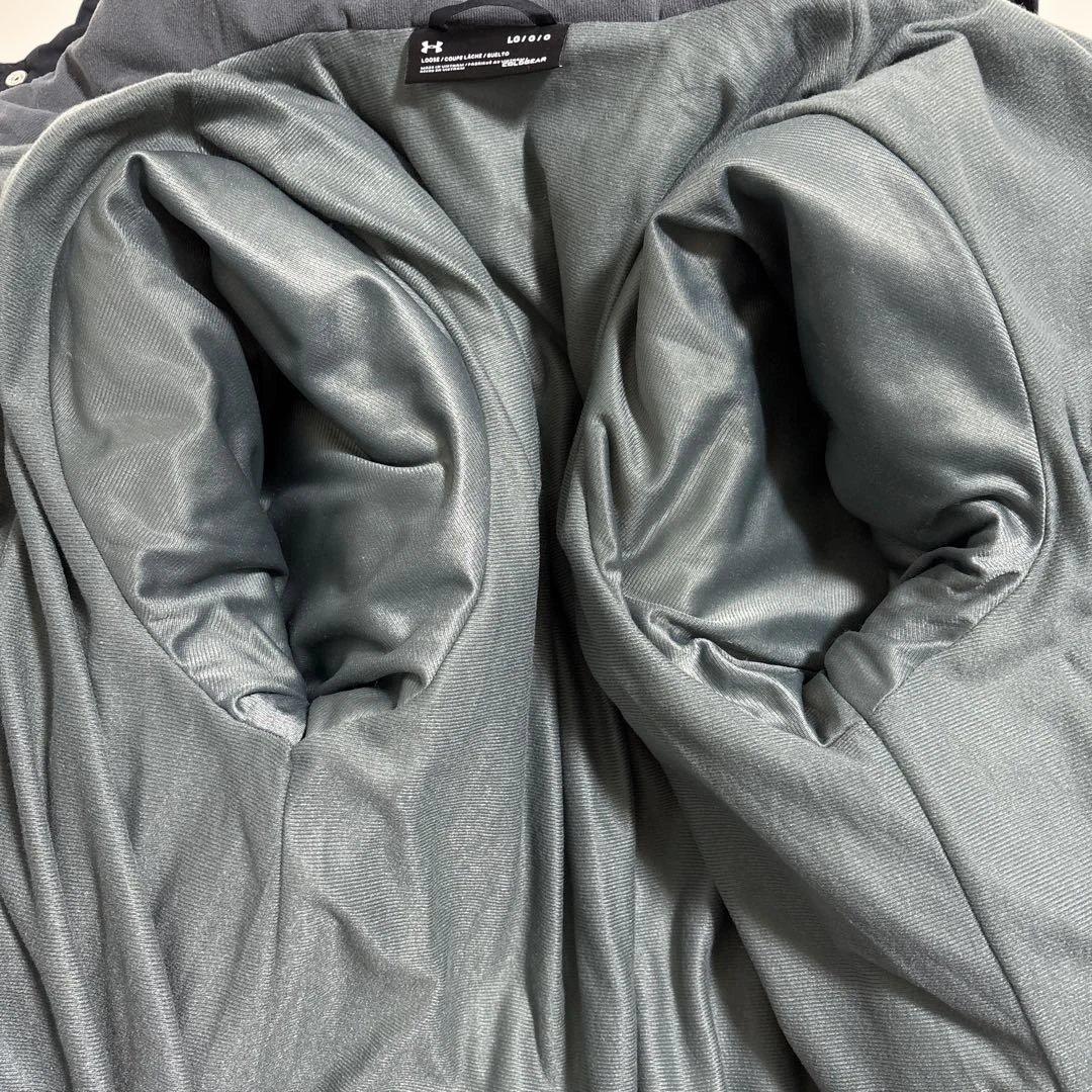 美品✨アンダーアーマー ベンチコート ブラック ロング　LG ロゴ