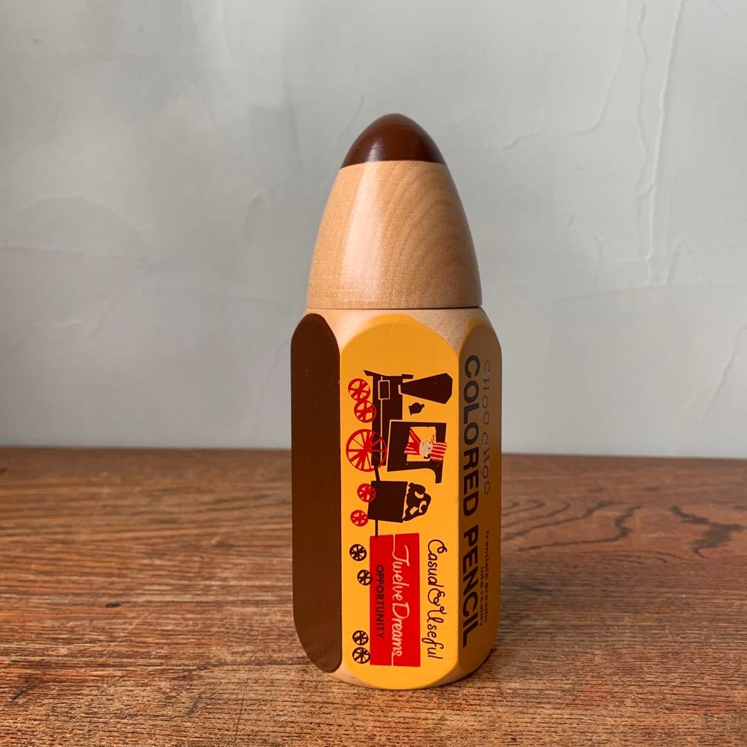 ご確認用　木製　鉛筆型ケース　色鉛筆セット　レトロ　ノベルティ