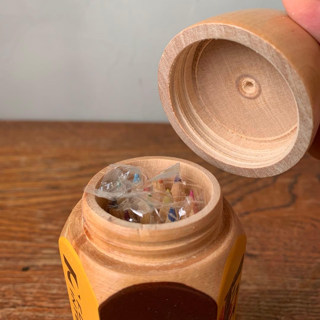 ご確認用　木製　鉛筆型ケース　色鉛筆セット　レトロ　ノベルティ