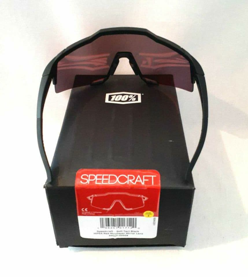 100% SPEEDCRAFT ブラック レッド ワンハンドレッド サングラス
