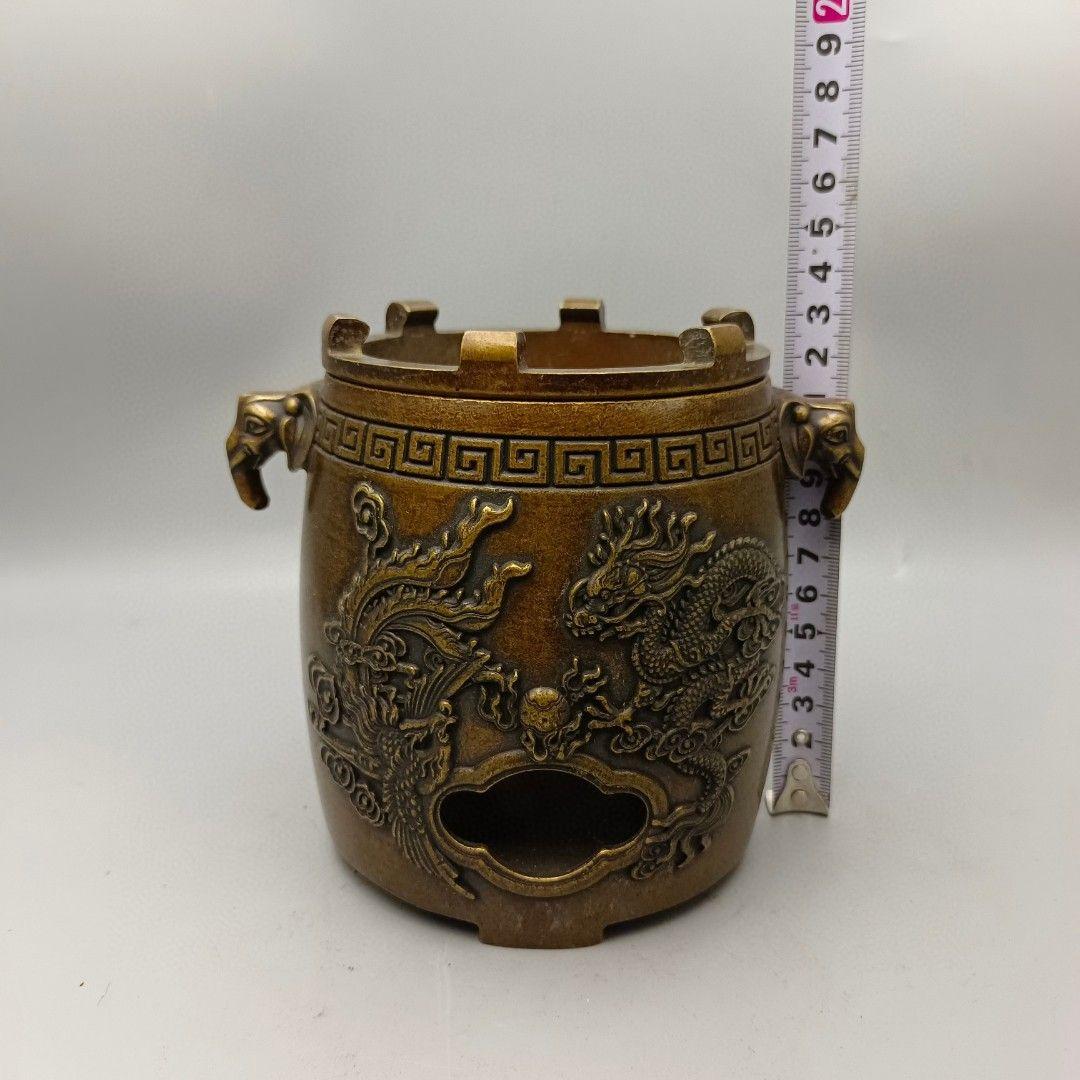 銅器 煮茶炉 温酒炉 風炉 茶道煮茶器 銅炉 装飾品 置物