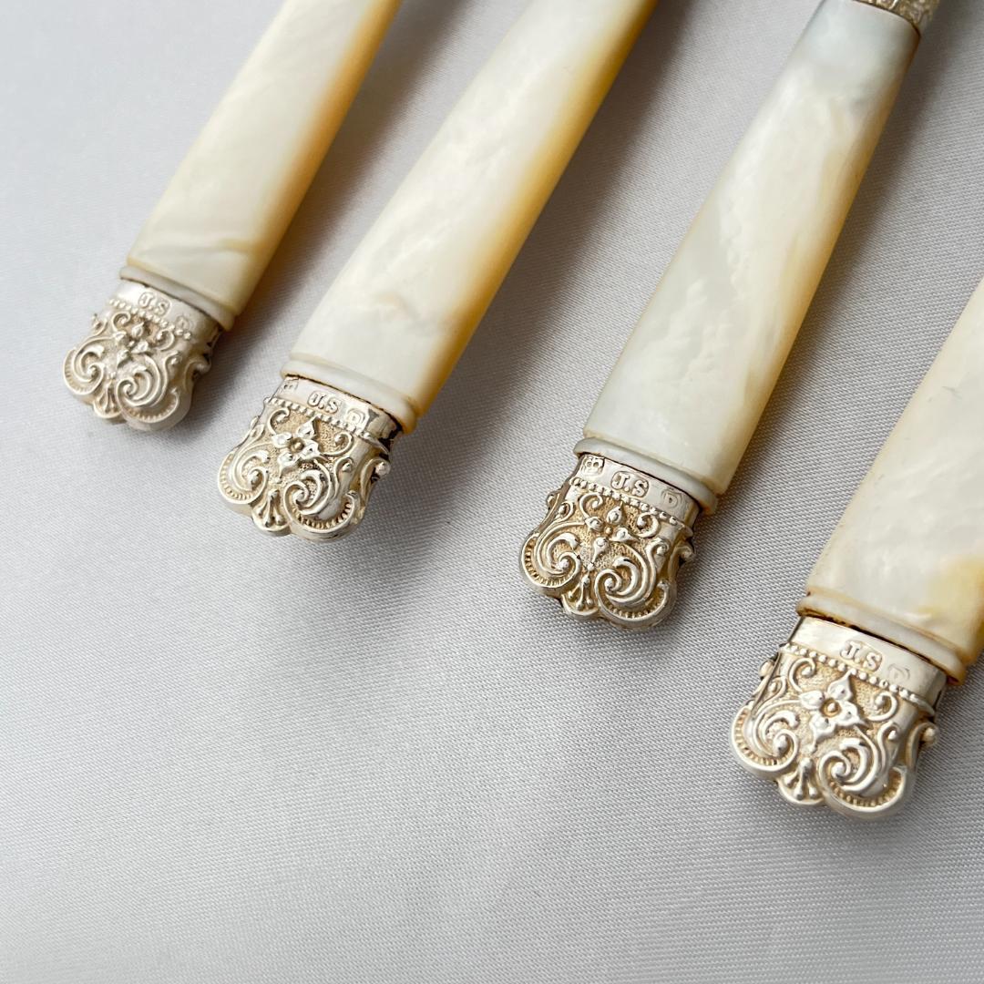 【John Sanderson】【白蝶貝/純銀継手エンド】カトラリーセット