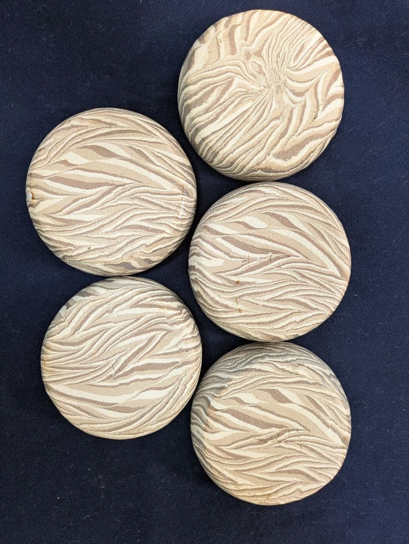 人間国宝【松井康成】笠間焼 練上小皿 5個セット