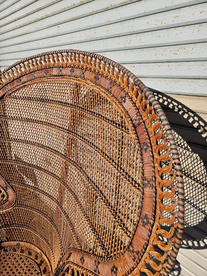 ヴィンテージ エマニュエルチェア ピーコックチェア 椅子 ラタン 編み込み 籐