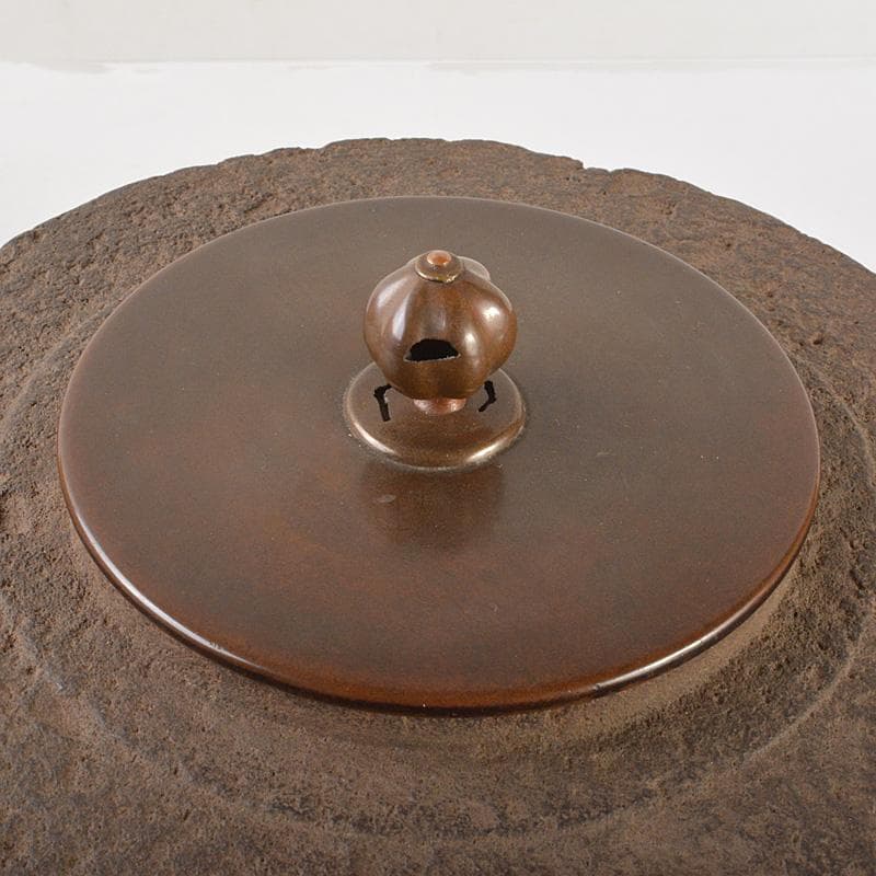 茶道具　釜師　伊藤鐐一造　肩衝筒釜　鉄釜　共箱　V　6567C