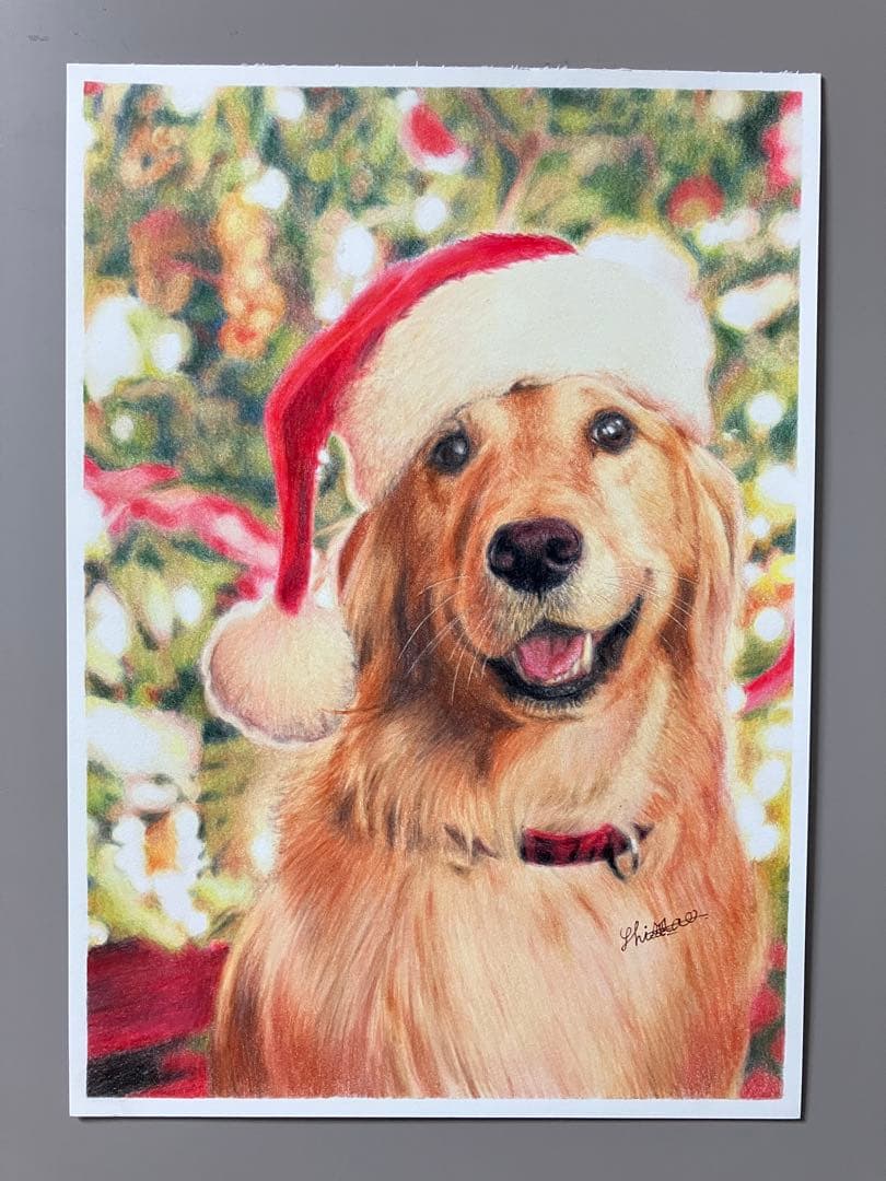 ワクワクリスマス 色鉛筆画