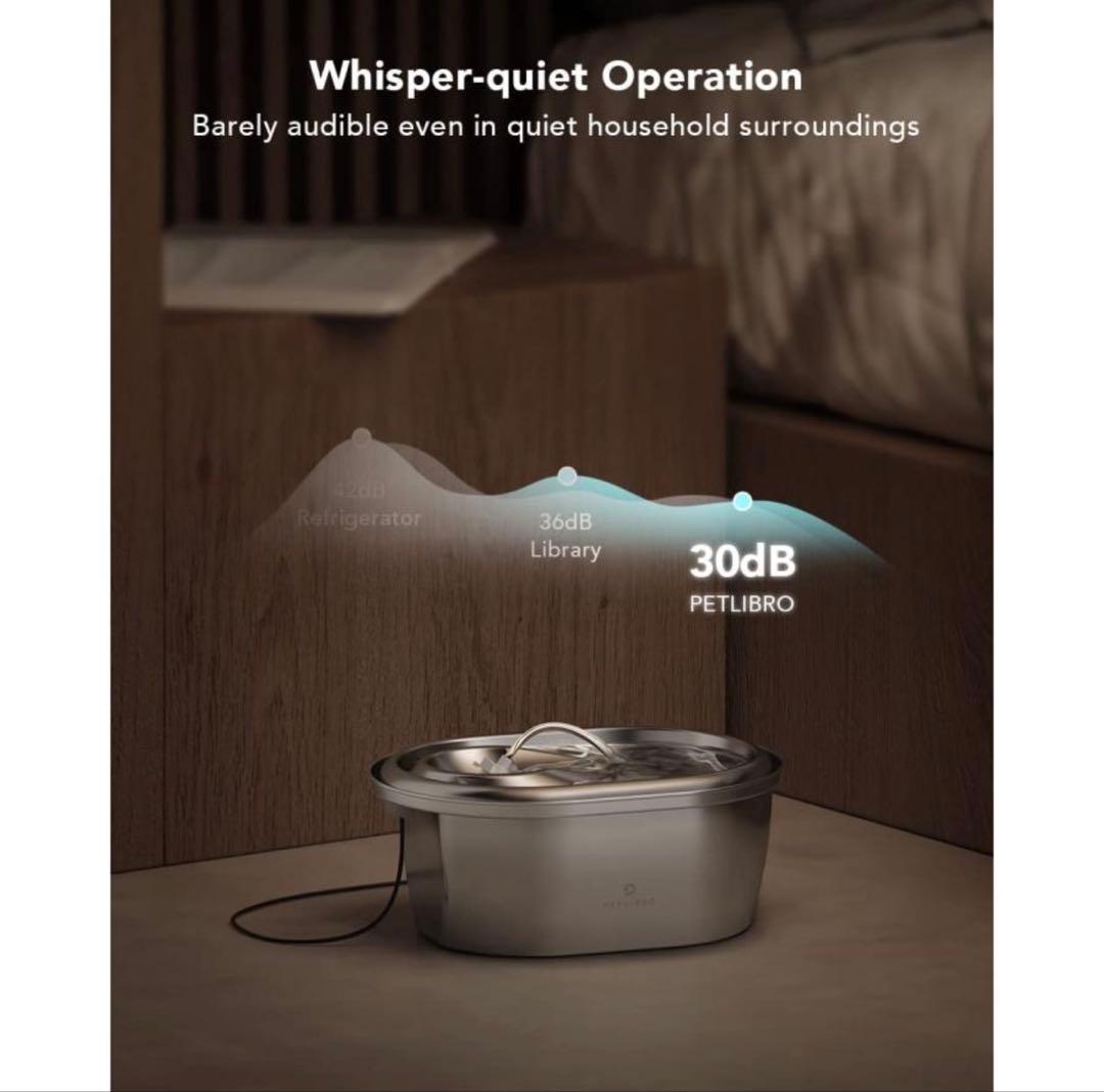 Petlibro 猫用給水器 304ステンレス 3L 大容量