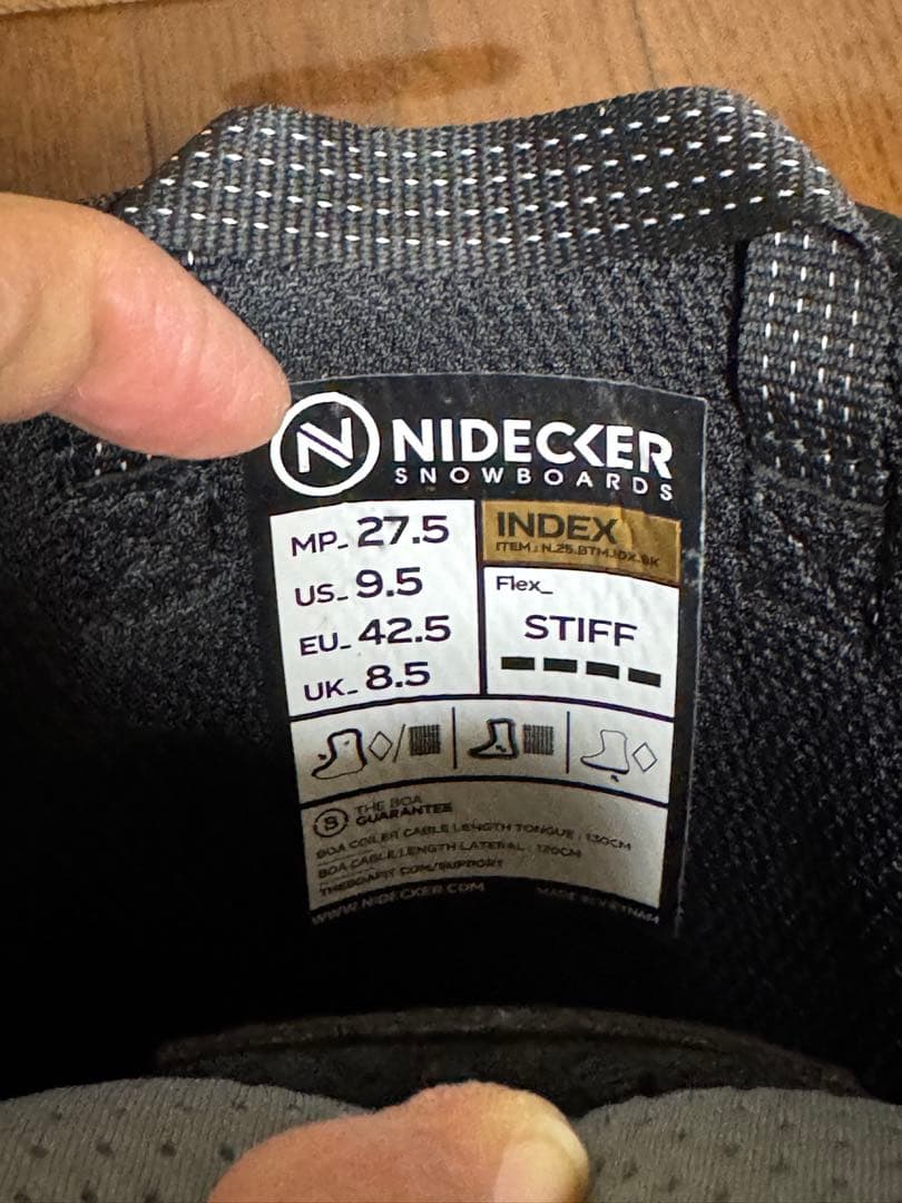 24-25モデルNidecker Index サイズ27.5cm 使用3回美品