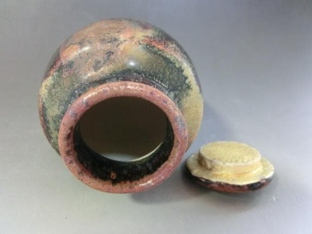 茶入れ■祖母懐茶入れ 飴釉 時代物 桐箱付 古いお茶道具 古美術 時代物 骨董■