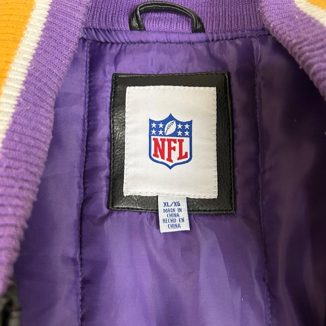 NFLミネソタ.バイキングス　フェイクレザースタジアムジャケット