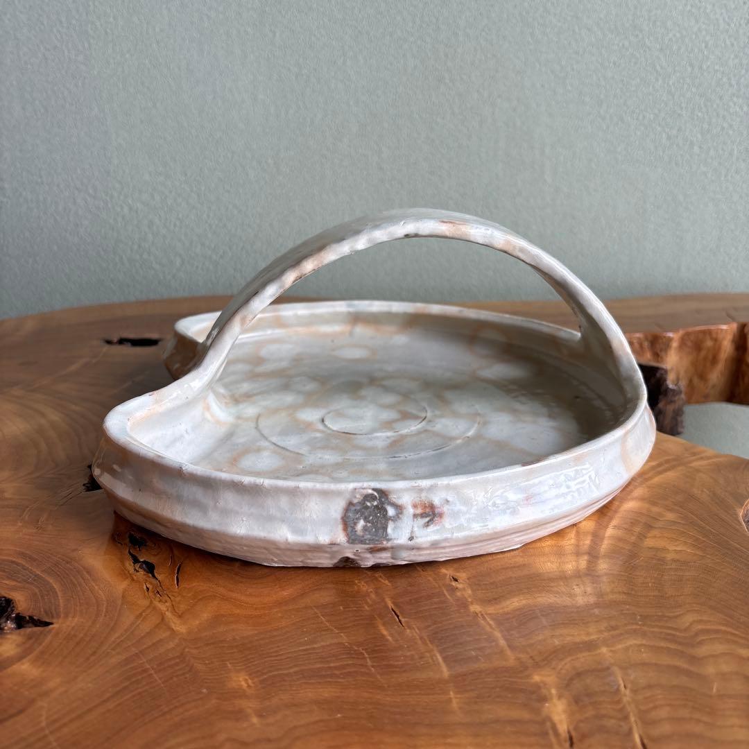 粉引窯変手鉢 たち吉 青嵐 安田道雄 直径約27cm 共箱