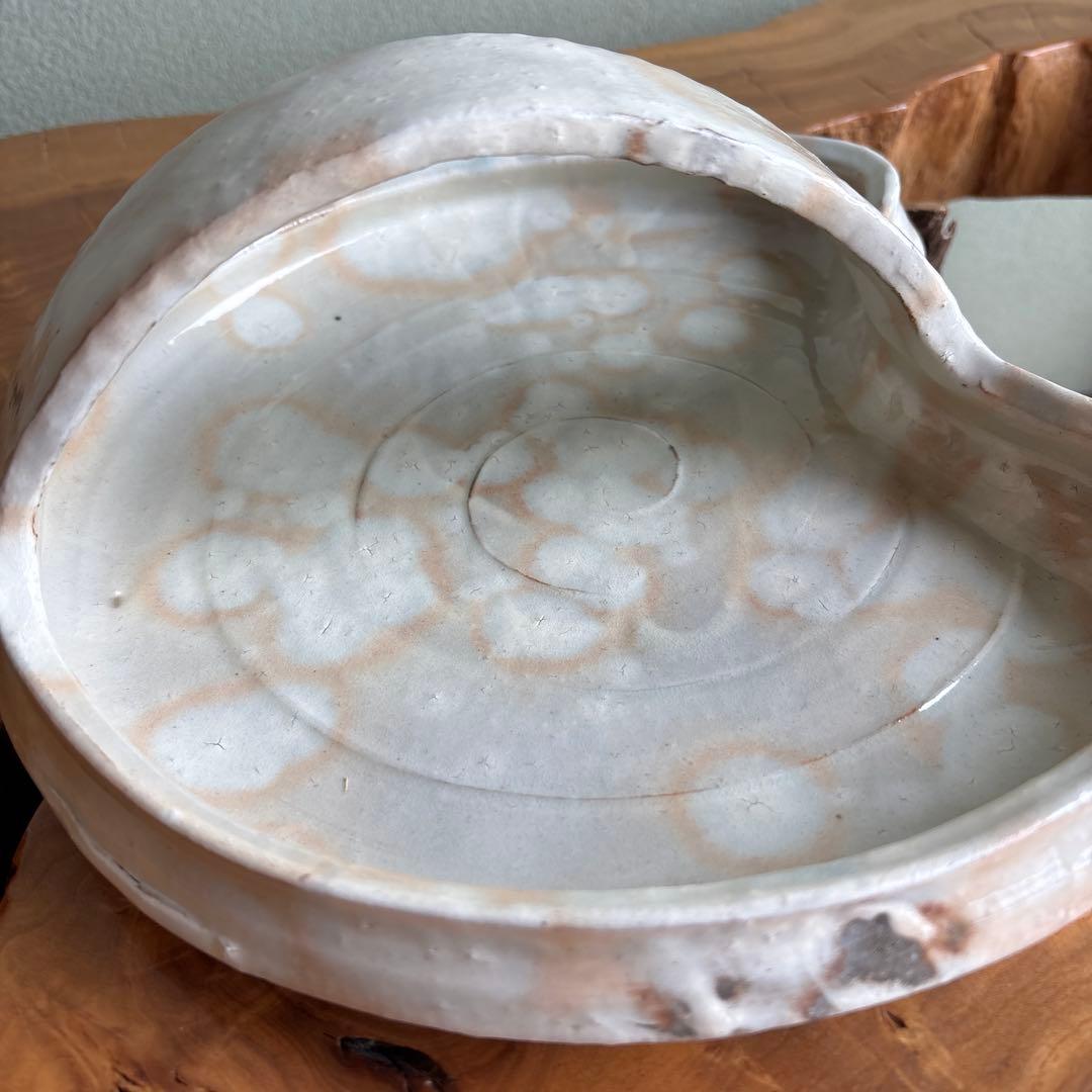 粉引窯変手鉢 たち吉 青嵐 安田道雄 直径約27cm 共箱