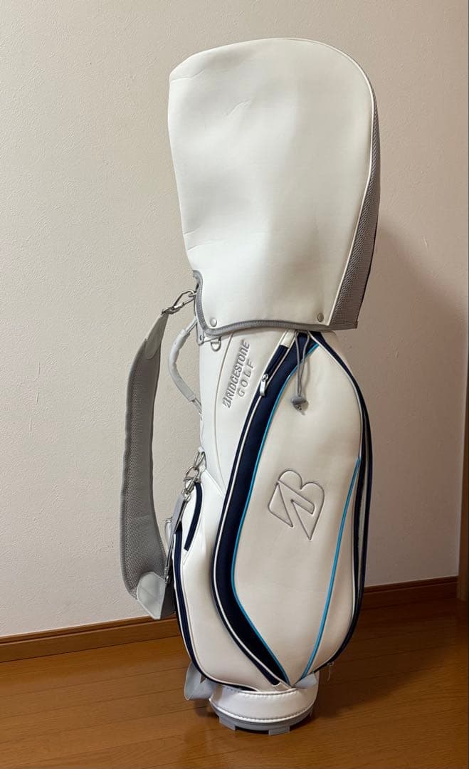 （美品）ブリヂストン キャディバッグ レディース　ホワイト/ネイビー（送料込み）