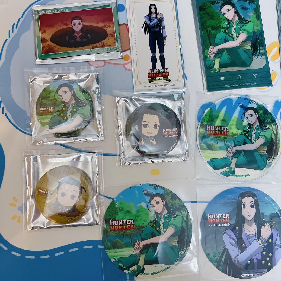 HUNTER×HUNTER イルミ アニメイトカフェアクリルコースター 缶バッジ