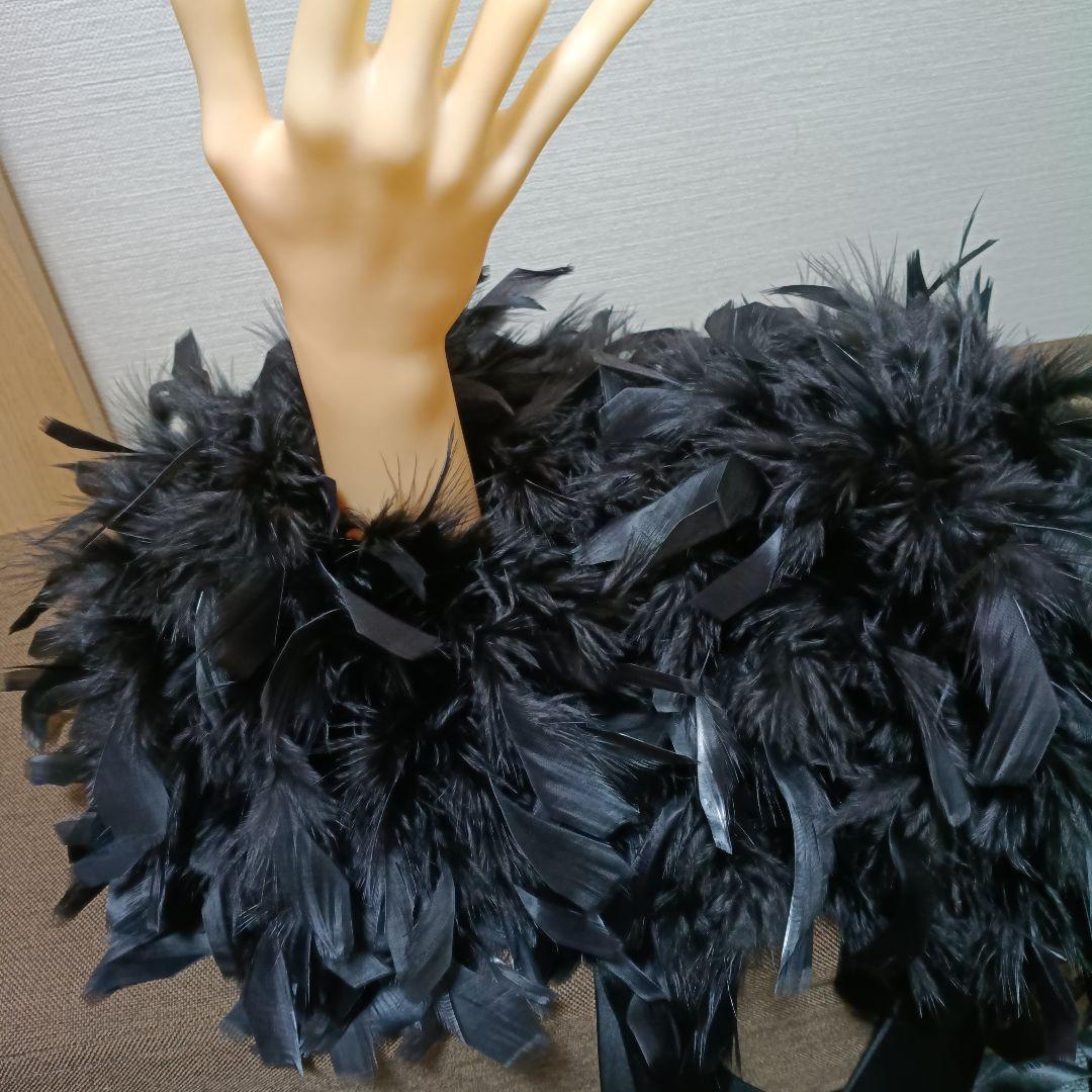 オーダー品　黒い羽の豪華バングル&リボンフロート