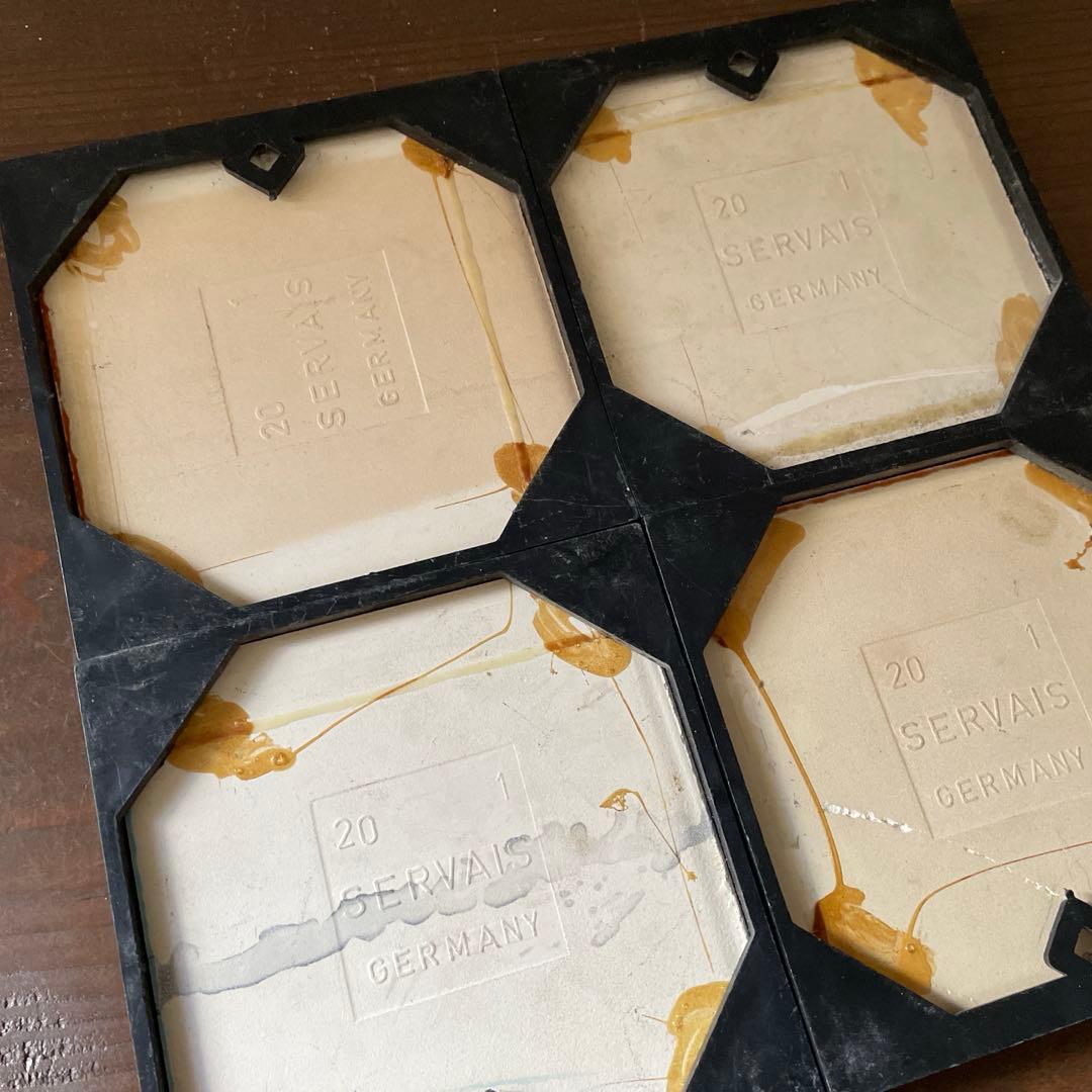 ドイツ ヴィンテージ アンティークタイルセット 4枚組