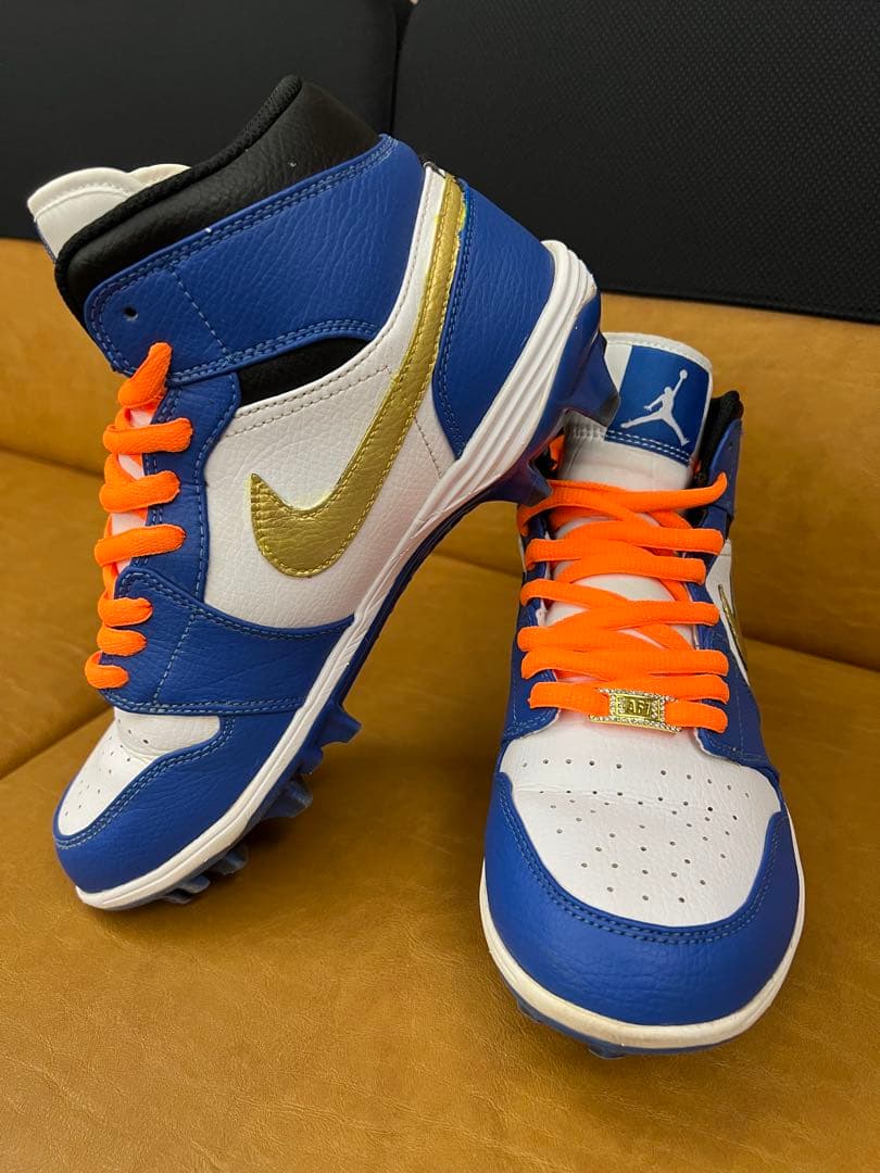 一点物 Air Jordan1 \"Blue/Gold Swoosh\"野球スパイク