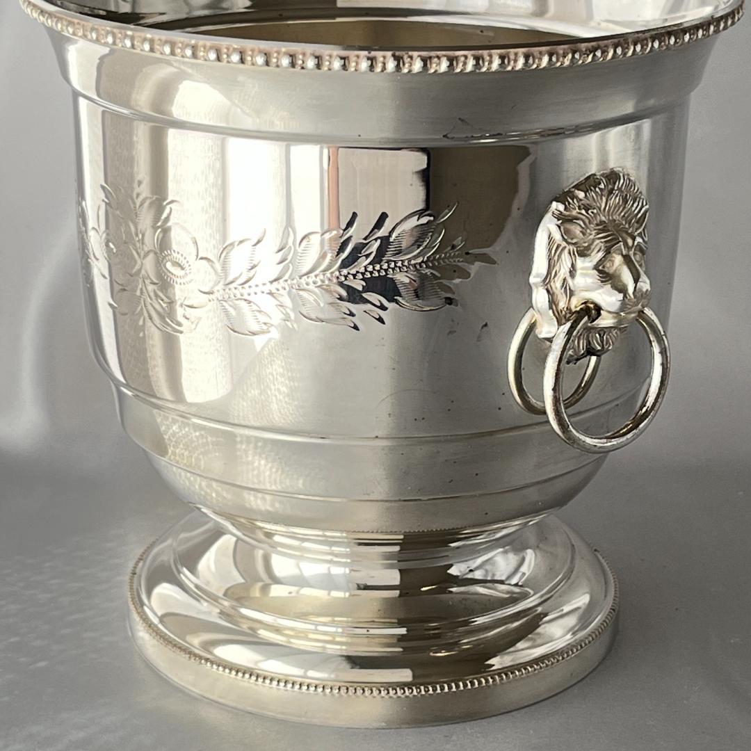 【英国】 ライオンのアイスバスケット / アイストング【シルバープレート】