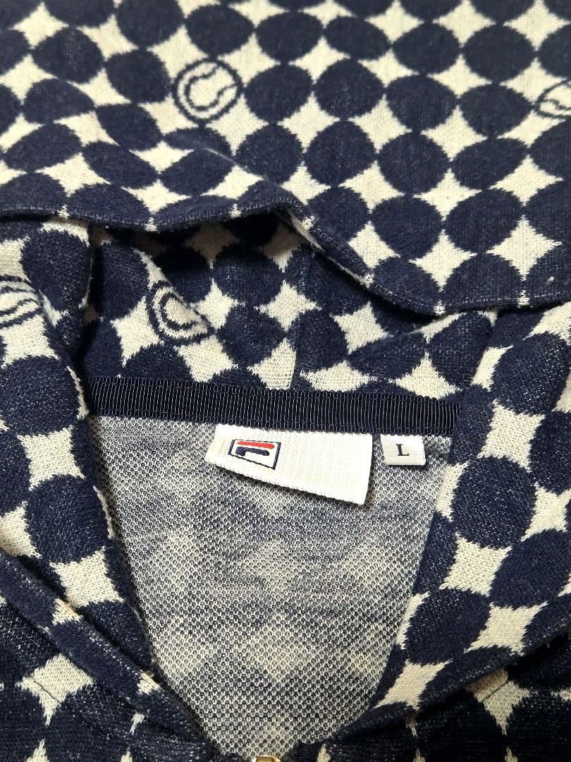 く*こ様 【FILA】ボール柄　ジャガードニットジャケットL&スコートXL　上下